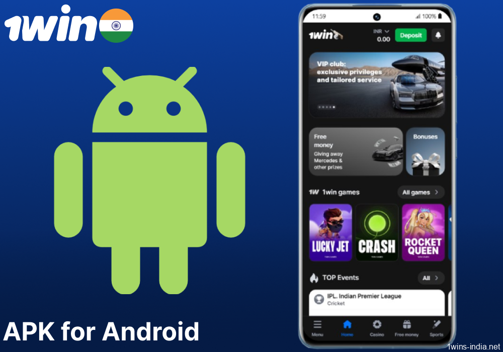 1win casino app for Android devices available in India