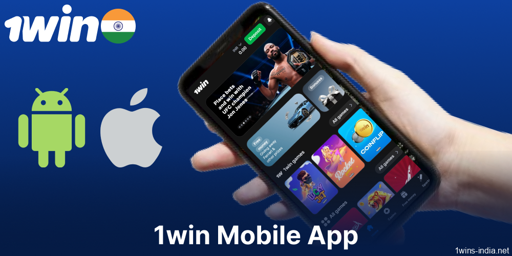 1win mobile app for Android and iOS available for players from India