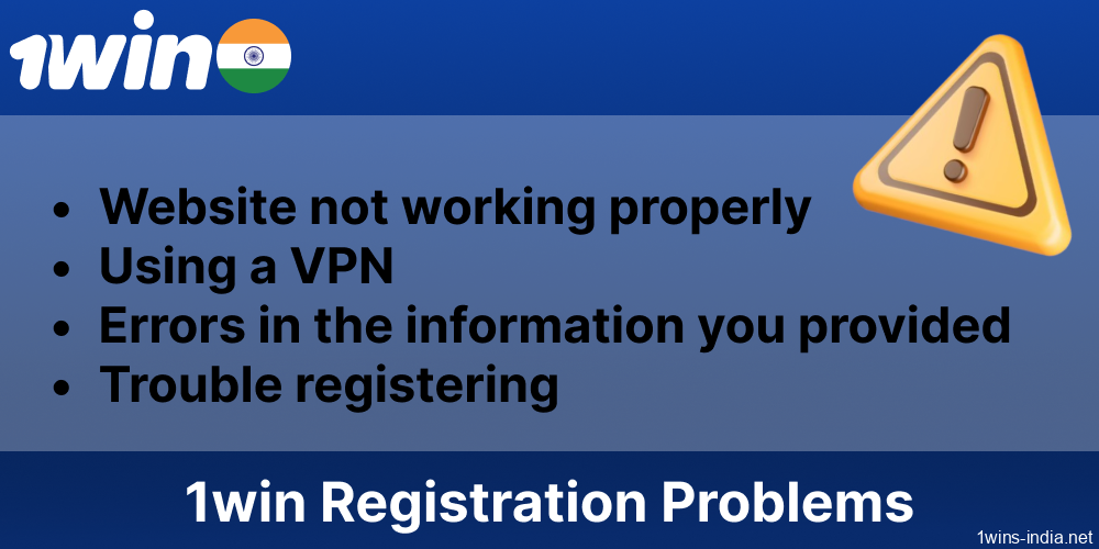 Problems that can arise during 1win registration process