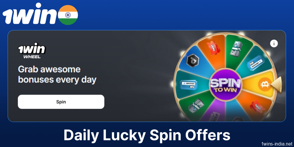 1win daily lucky spin offers for Indian players