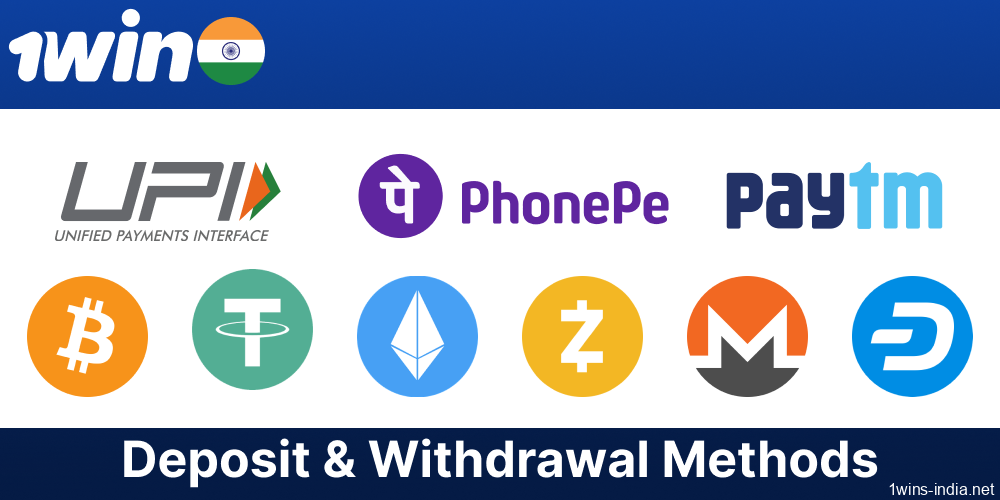 1win payment options available for Indian players