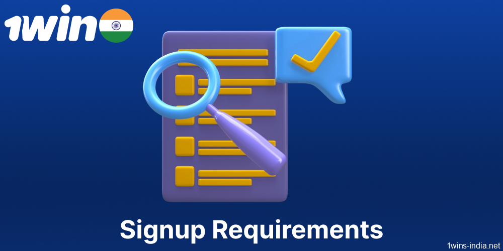 1win registration requirements for Indian players